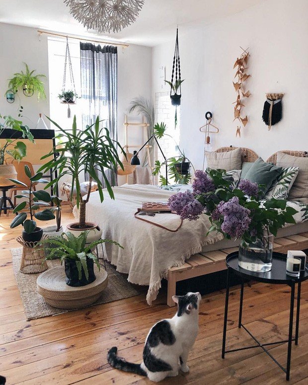 Decoração de quarto com plantas